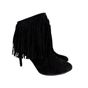 Chase & Chloe Carina-1Fringed Ankle Boot in Black Size 11